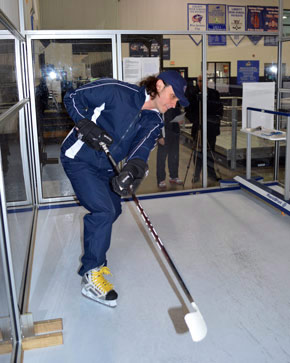 Picture Of A Person Practicing Hockey Skills At An Ice Skating Rink - The Chiller